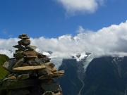 Au sommet, vue sur le massif du Mont-Blanc