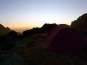La tente au coucher du soleil