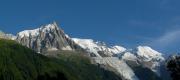 Panorama du massif vu du camp à Chamonix